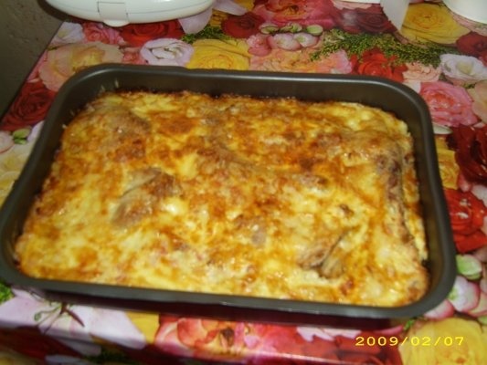 Gratin de cartofi cu pui