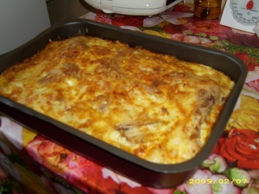 Gratin de cartofi cu pui