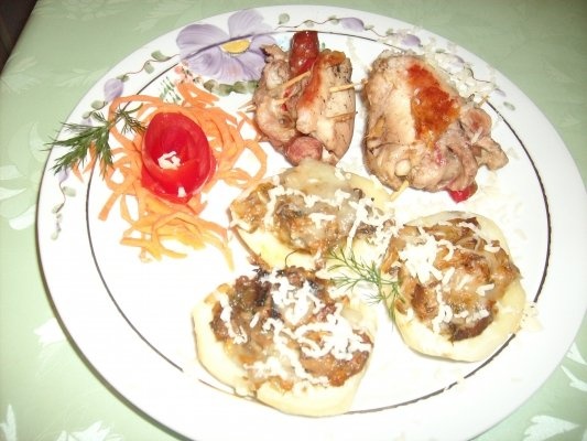 Rulouri din pulpa de pui la cuptor