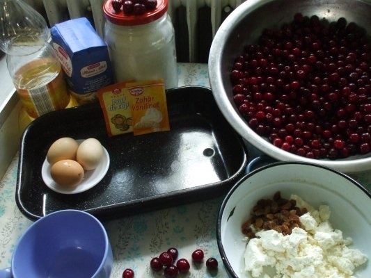 Placinta cu visine si branza de vaci