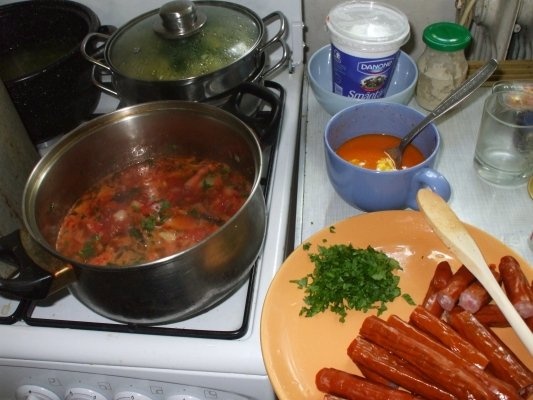 Fasole verde cu afumatura si cabanos