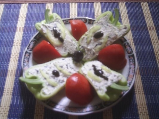 ARDEI UMPLUT CU PASTA DE BRANZA SI MASLINE