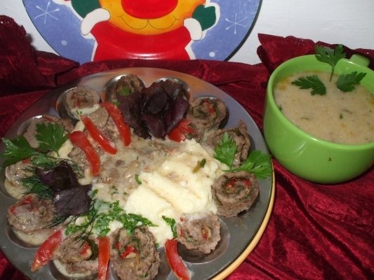 Rulouri de antricot cu ciuperci