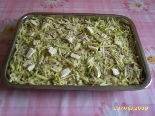 Budinca de dovlecei cu carne de pui