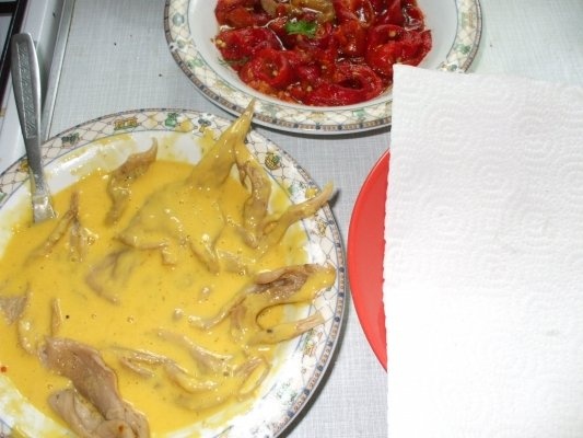 Ciuperci pleurotus pane cu sos