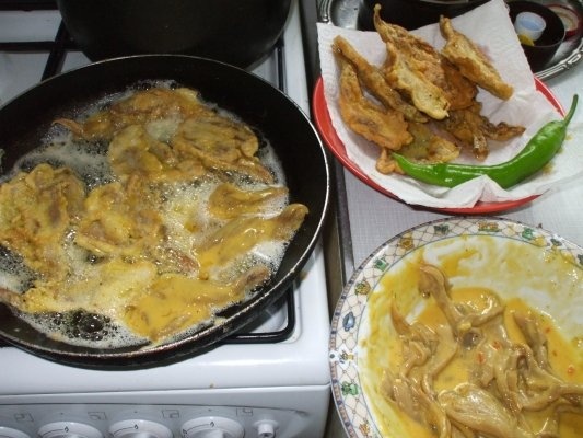 Ciuperci pleurotus pane cu sos