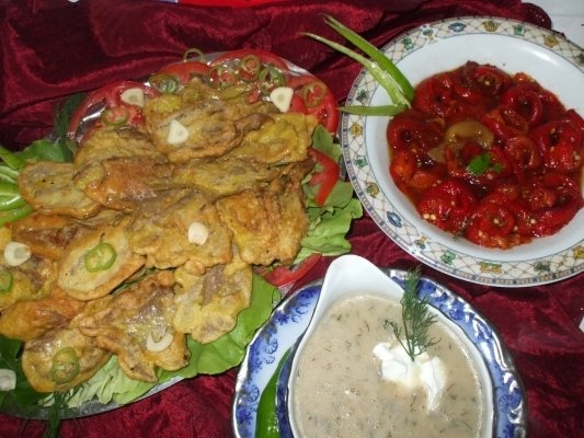 Ciuperci pleurotus pane cu sos