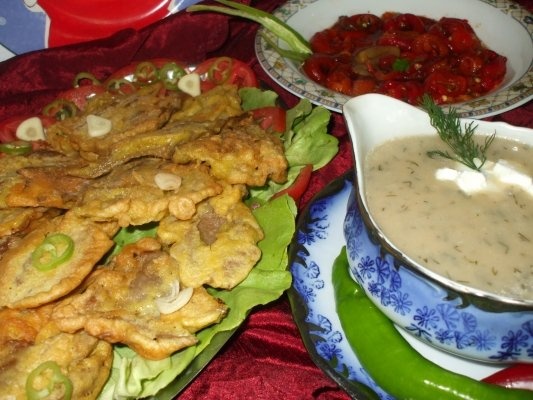 Ciuperci pleurotus pane cu sos