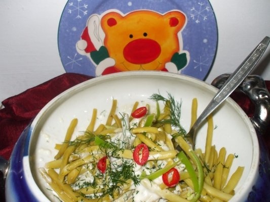 Fasole verde cu sos de usturoi