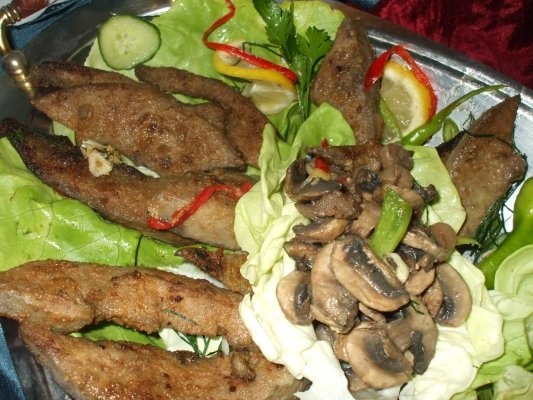 Ficat prajit cu ciuperci champignon