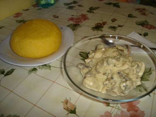 Pui cu ciuperci si smantana