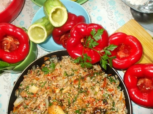 Ardei umpluti cu ciuperci