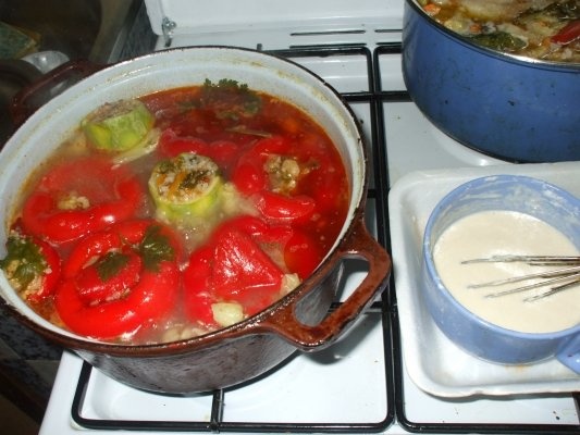 Ardei umpluti cu ciuperci