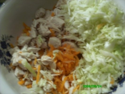 Salata de varza si morcovi cu pui