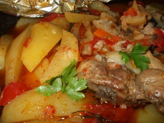 Jambon la tava cu cartofi