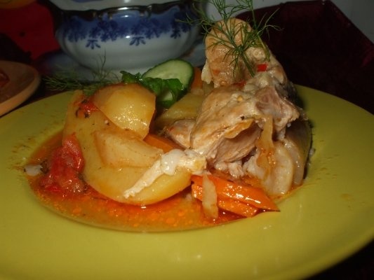 Jambon la tava cu cartofi