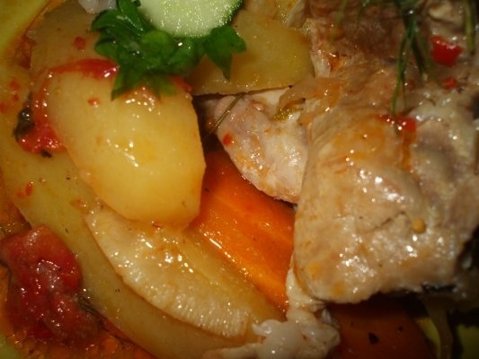 Jambon la tava cu cartofi