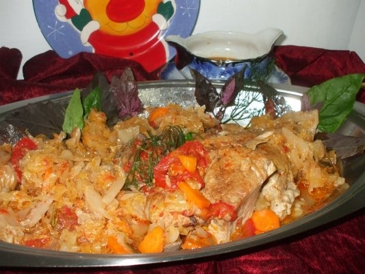 Jambon pe varza  la tava