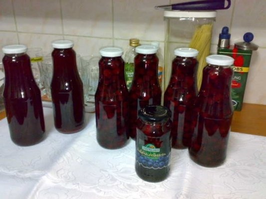 Visine  si sirop de visine, la borcan pentru iarna