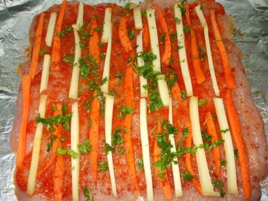 Rulouri de piept de pui cu cartofi