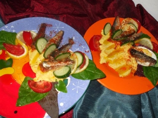 Pasta de oua cu peste si cartofi