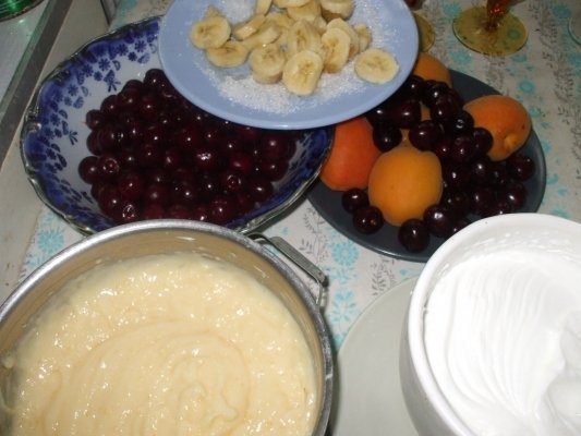 Crema de vanilie cu fructe si frisca