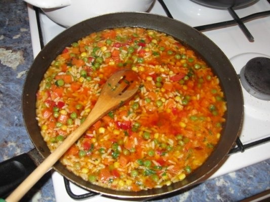 Orez cu ciuperci si legume