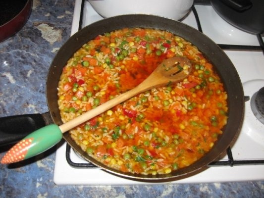 Orez cu ciuperci si legume