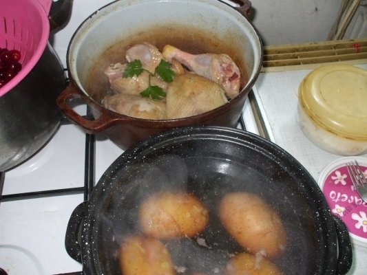 Ostropel de pui cu cartofi noi