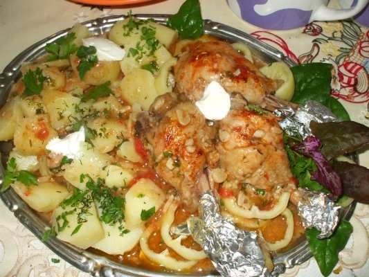 Ostropel de pui cu cartofi noi