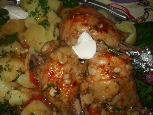 Ostropel de pui cu cartofi noi