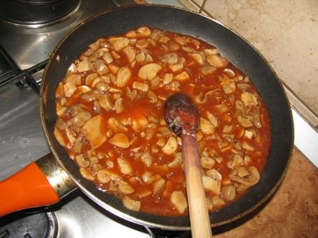 Mamaliguta cu sos de ciuperci