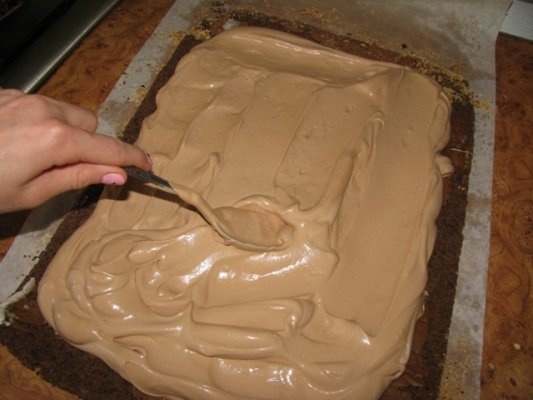 Rulada de ciocolata cu cafea si alune de padure