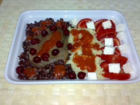 Friptura la cuptor cu fasole Azuki si cus-cus