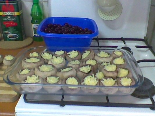 Ciuperci Champinion cu cascaval.