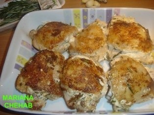 Solduri de gaina cu rozmarin si cu cascaval Filadelfia