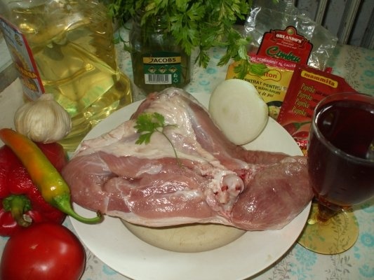 Friptura de curcan cu vin la tava