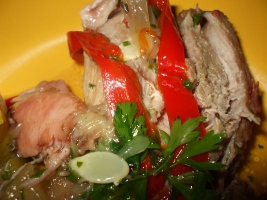 Friptura de curcan cu vin la tava