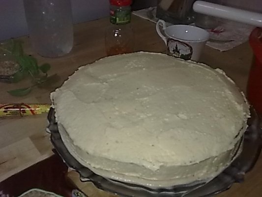 Tort cu crema de caise si fructe.