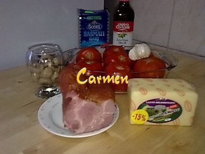 Rosii umplute cu sunca,cascaval si orez