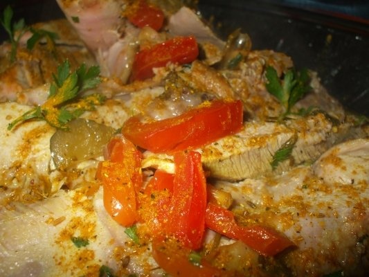 Friptura de curcan cu legume la cuptor