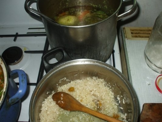 Ciolan rasol cu garnitura de orez si legume