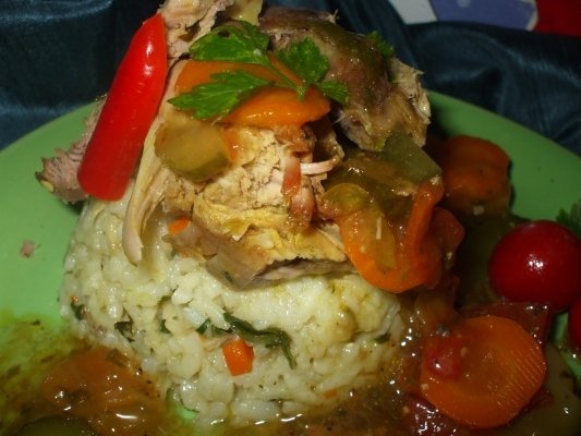 Ciolan rasol cu garnitura de orez si legume