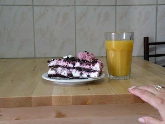 Tort cu afine de padure si crema de iaurt