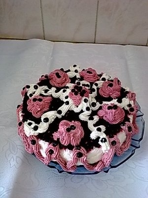 Tort cu afine de padure si crema de iaurt