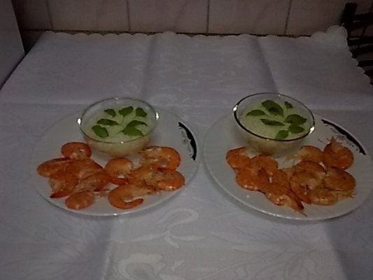 Cozi de creveti cu garnitura de orez