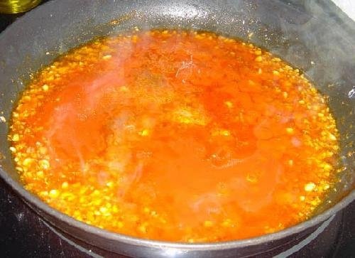 Creveti dulci picanti cu usturoi si cu orez(basmati)