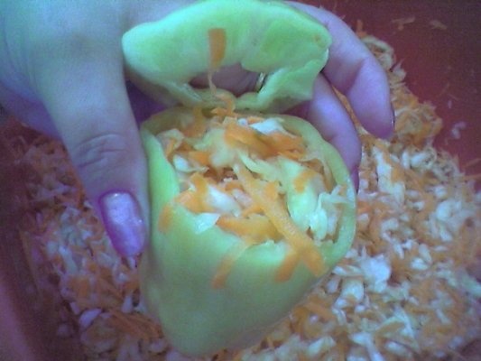 Ardei umpluti cu varza si morcov in otet