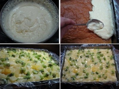 Prajitura cu crema si fructe