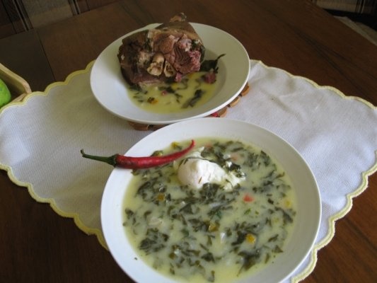 Ciorba de macris pe carne de porc afumata